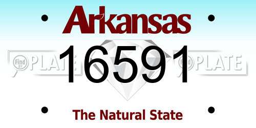 16591 Arkansas License Plate
