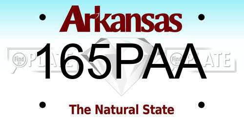 165PAA Arkansas License Plate