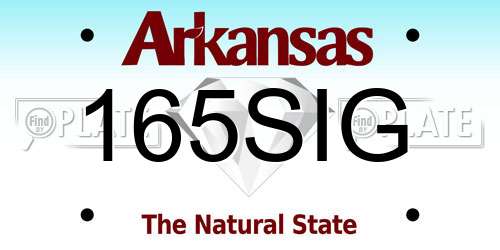 165SIG Arkansas License Plate