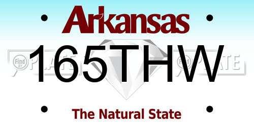165THW Arkansas License Plate