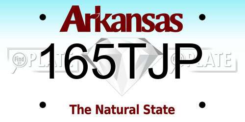 165TJP Arkansas License Plate
