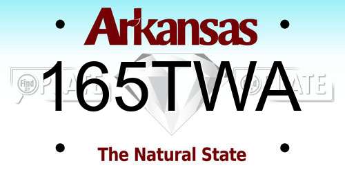 165TWA Arkansas License Plate