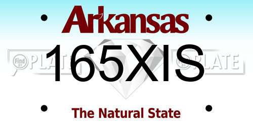 165XIS Arkansas License Plate
