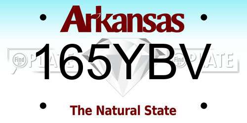 165YBV Arkansas License Plate