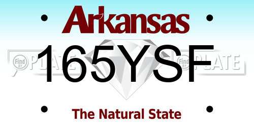165YSF Arkansas License Plate