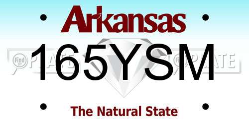 165YSM Arkansas License Plate