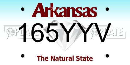 165YYV Arkansas License Plate