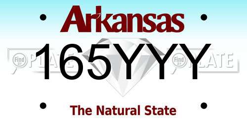 165YYY Arkansas License Plate
