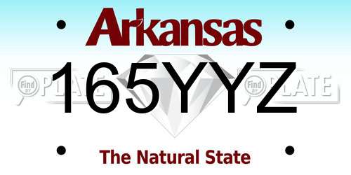 165YYZ Arkansas License Plate