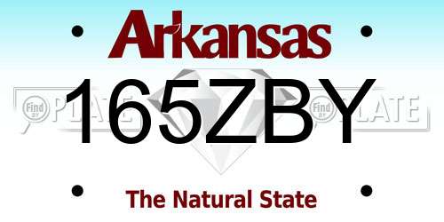 165ZBY Arkansas License Plate