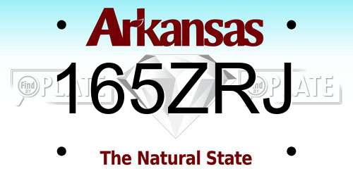 165ZRJ Arkansas License Plate