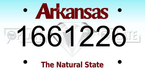 1661226 Arkansas License Plate