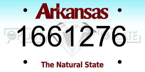 1661276 Arkansas License Plate