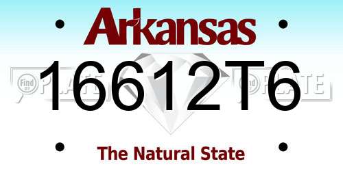 16612T6 Arkansas License Plate