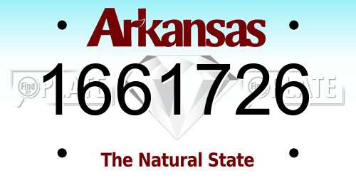1661726 Arkansas License Plate