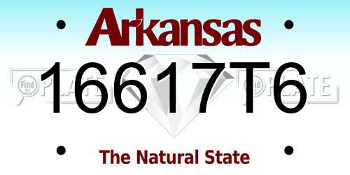 16617T6 Arkansas License Plate