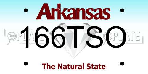 166TSO Arkansas License Plate