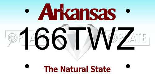 166TWZ Arkansas License Plate