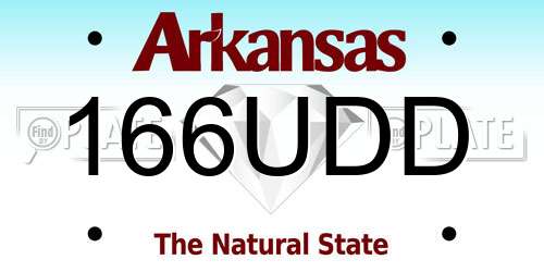 166UDD Arkansas License Plate