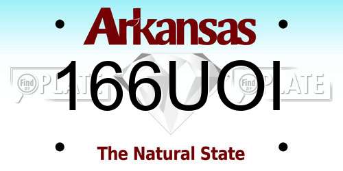 166UOI Arkansas License Plate