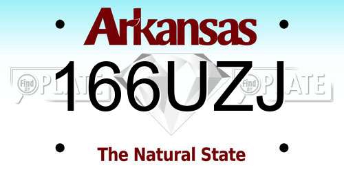 166UZJ Arkansas License Plate