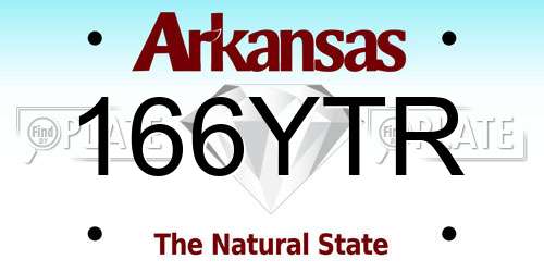 166YTR Arkansas License Plate