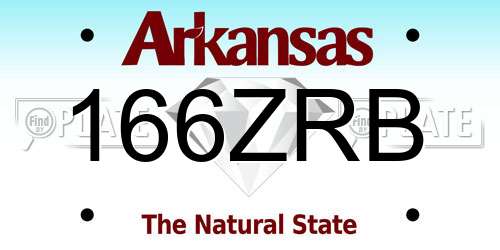 166ZRB Arkansas License Plate