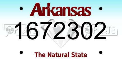 1672302 Arkansas License Plate