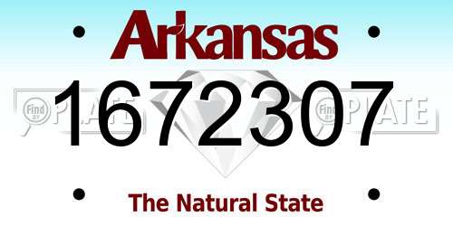 1672307 Arkansas License Plate