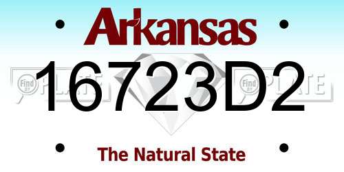 16723D2 Arkansas License Plate