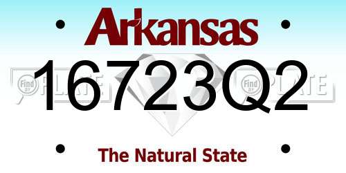 16723Q2 Arkansas License Plate