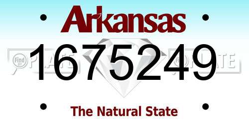 1675249 Arkansas License Plate