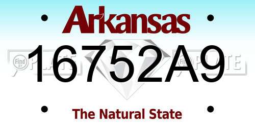 16752A9 Arkansas License Plate