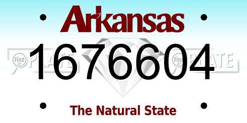 1676604 Arkansas License Plate