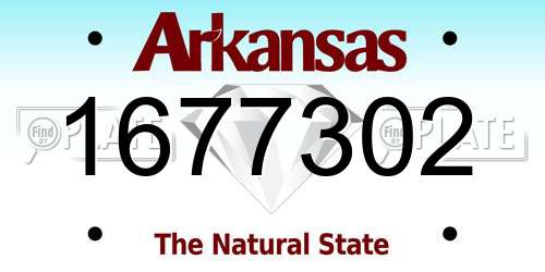 1677302 Arkansas License Plate