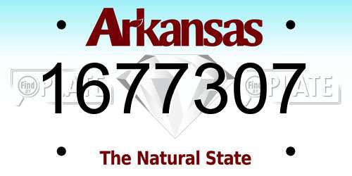 1677307 Arkansas License Plate