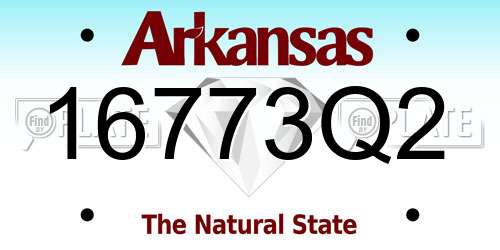 16773Q2 Arkansas License Plate