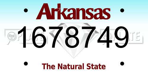1678749 Arkansas License Plate