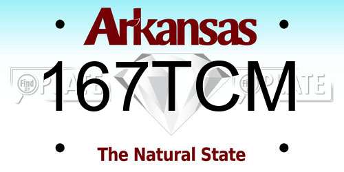 167TCM Arkansas License Plate