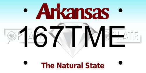 167TME Arkansas License Plate
