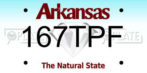 167TPF Arkansas License Plate
