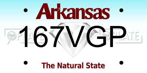 167VGP Arkansas License Plate