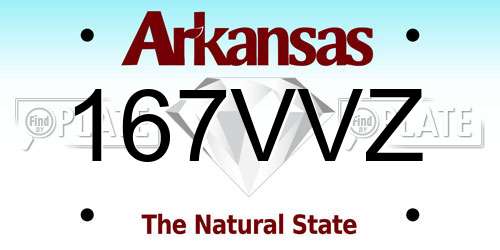 167VVZ Arkansas License Plate