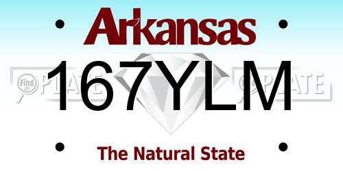 167YLM Arkansas License Plate