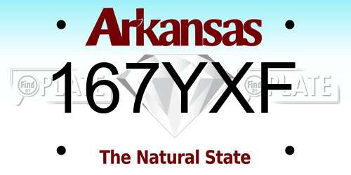 167YXF Arkansas License Plate