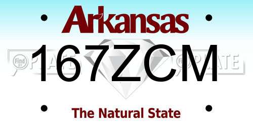 167ZCM Arkansas License Plate