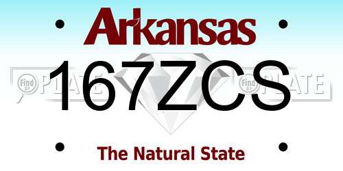 167ZCS Arkansas License Plate
