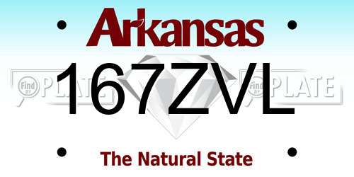 167ZVL Arkansas License Plate