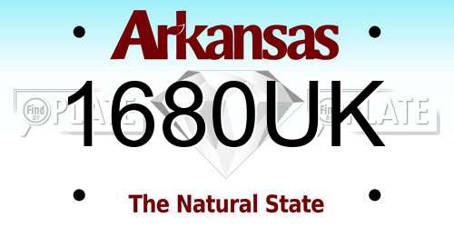 1680UK Arkansas License Plate