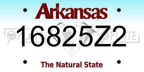 16825Z2 Arkansas License Plate